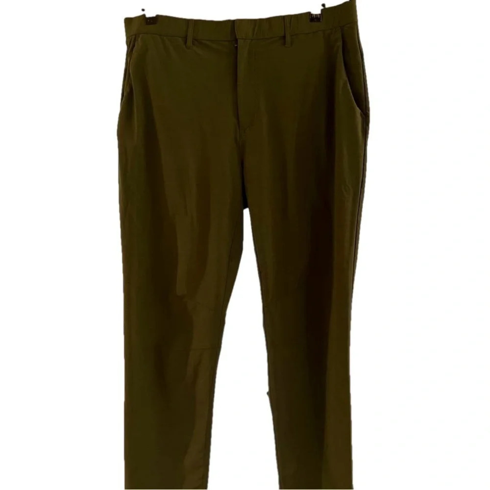 Fabletics Men's XXL Olive Green Stretch Performance Pants Athletic Dress Hybrid